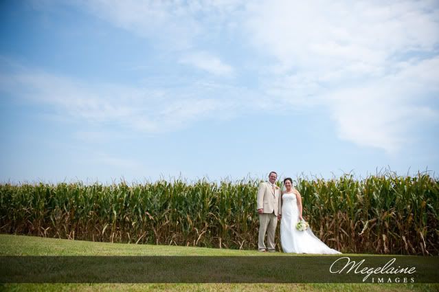 Bride and Groom with Corn