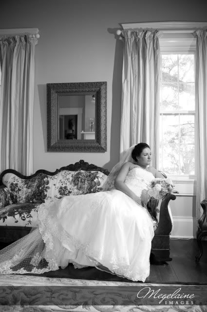 Bride on Antique Sofa