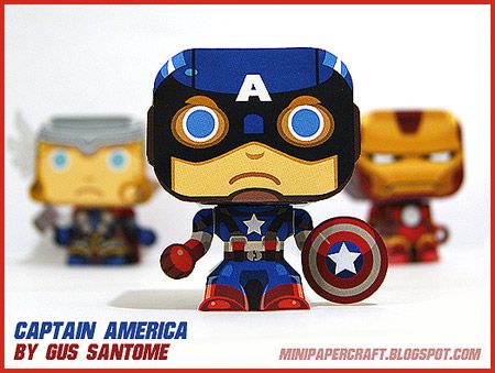 paper toy captain america