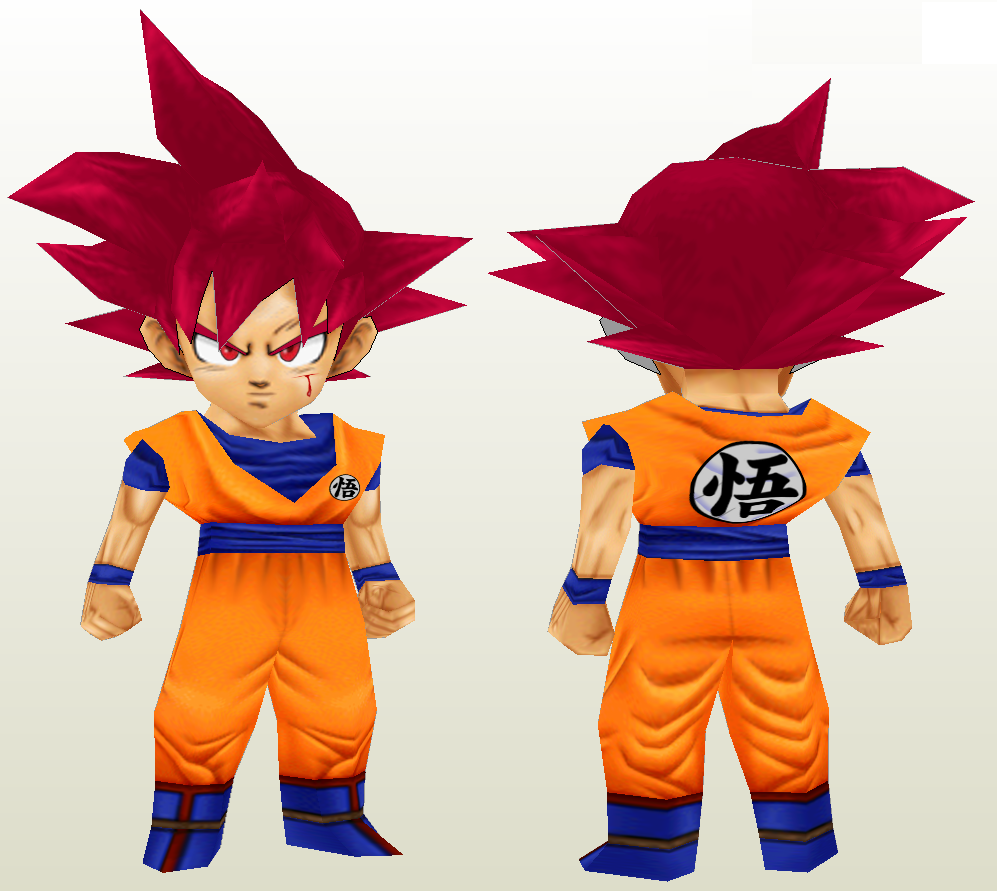 Chibi Goku Super Saiyan God Toy