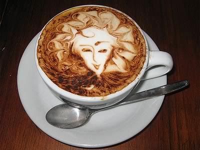 coffee art lady's face Pictures, Images and Photos