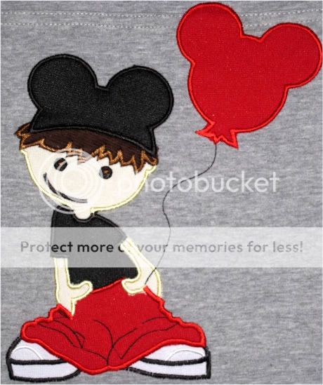 Adorable applique tee, perfect for Disney, school or any old day